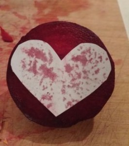Making a Beet Valentine stamp