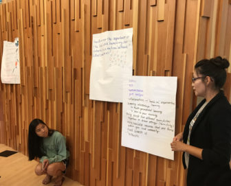 Leiloni Begaye, FoodCorps' New Mexico Fellow, leads a brainstorm.