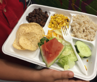 A student's nacho lunch tray on the first day of My Way Cafe