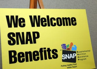 A sign about SNAP benefits