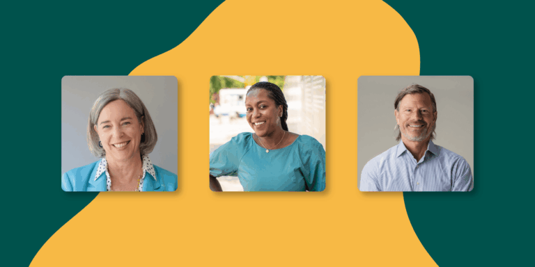Photos of Stacy Dean, Maya Feller, and Jeffrey W. Ubben, the newest members of the FoodCorps Board of Directors.